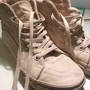 Light pink vans high tops